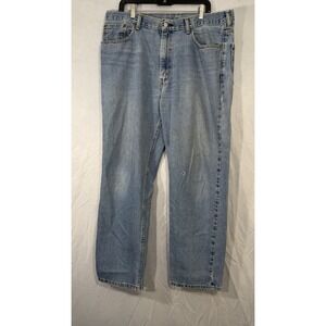 Levi's Blue Jeans Men's Distressed 550 Size 38x32 550 Relaxed Straight Med Wash